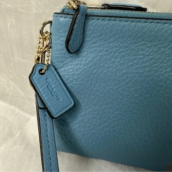 Coach Blue Leather Wristlet - Picture 3 of 5